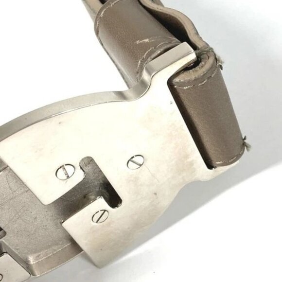 BVLGARI logo Accessories Buckle Belt for Bottoms belt Leather/Canvas Navy/Beige main image 5